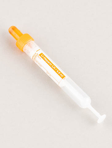 S-Monovette®, Lithium-Heparin, für Heparin-Plasma oder Heparin-Blut, 4.9 ml, oranger Stopfen